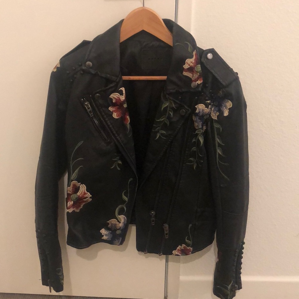 BlankNYC embroidered leather jacket